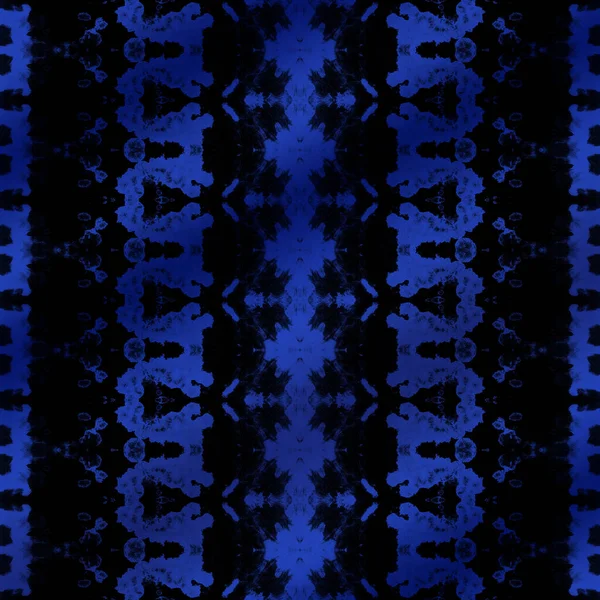 Cepillo Científico Textil Teñido Azul Patrón Geométrico Zig Zig Bohemia — Foto de Stock