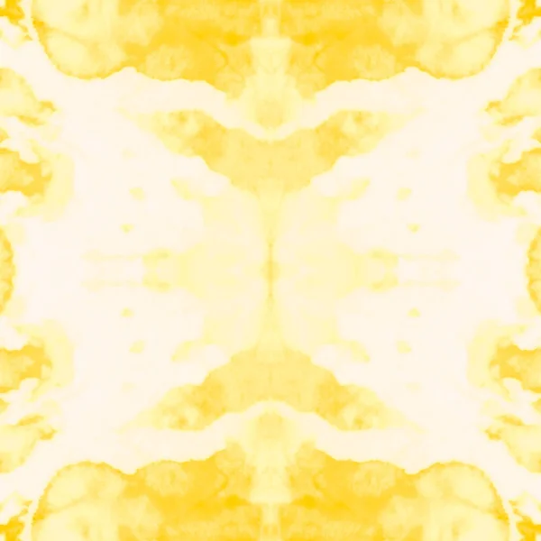 Yellow Seamless Banner Tie Dye Pattern Blur Aquarelle Paintbrush Blurry — Stock Photo, Image