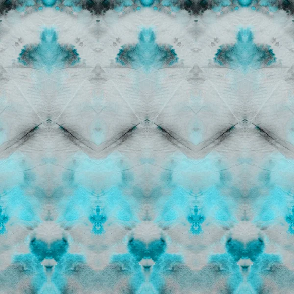 Aqua Tie Dye Ikat Bleu Icy Dirty Background Neige Aquarelle — Photo