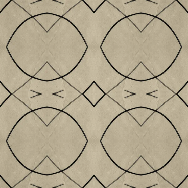 Padrão Impressão Geométrica Geometria Sepia Caneta Rústica Scribble Sem Costura — Fotografia de Stock