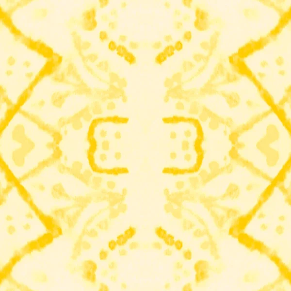 Chevron Geométrico Amarillo Tie Dye Seamless Pincel Abstracto Dorado Acuarela —  Fotos de Stock