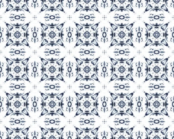 Arabisch Geometrischer Blumenboden Ornate Seamless Sketch Navy Ethnische Batik Tinte — Stockfoto