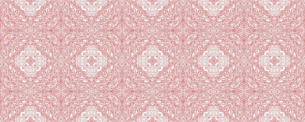 Ornate Geometric Batik Print Rote Spanische Floral Texture Rosa Blumenmuster — Stockfoto