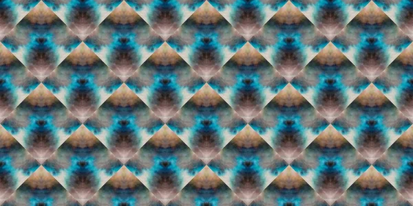 Pastel Geometrische Zigzag Veer Kleurrijke Brush Fish Geo Herhaal Aquarel — Stockfoto