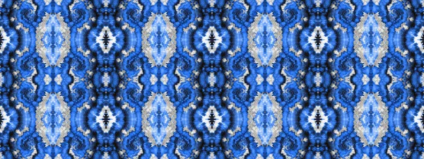 Azure Tie Dye Art Zigzag Inconsútil Marina Efecto Arte Blanco —  Fotos de Stock