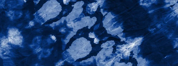 Tenger Nyakkendő Festék Batik Fekete Akvarell Festék Kék Művészi Piszkos — Stock Fotó