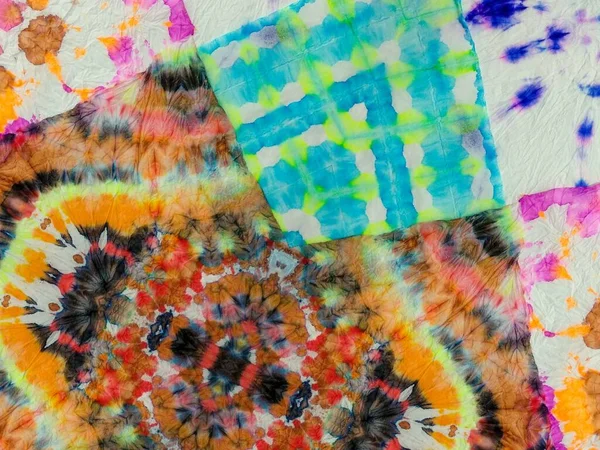 Tye Dye Dip Pattern Cravate Teinture Patch Texture Gris Floral — Photo