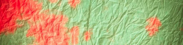 Kravata Neon Abstraktní Akvarel Vzor Ikata Červeným Pruhem Zelený Barevný — Stock fotografie