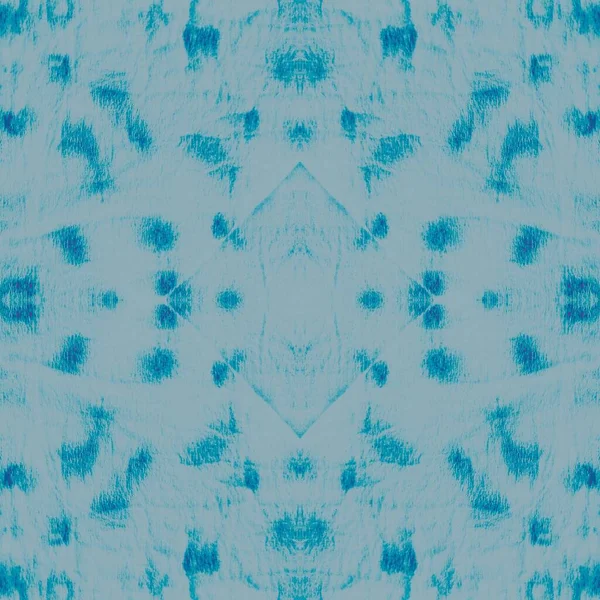 Cyan Tingido Art Pattern Design Tecido Frio Ornamento Sem Fim — Fotografia de Stock