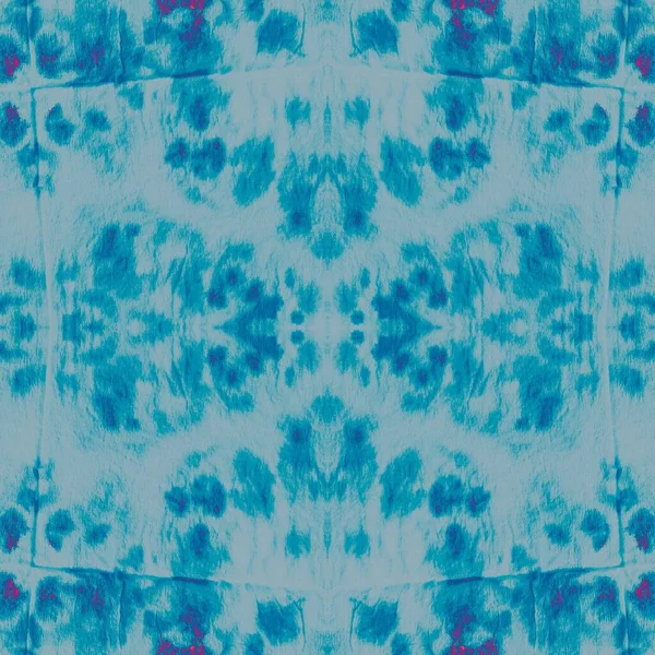 Cool Ethnic Dyed Art Freeze Aquamarine Frost Azure Geometric Repeat — Stock Photo, Image