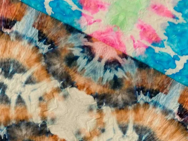 그레이 텍스처 색상의 식물상 Linen Grunge 스트립 민족의 Tie Dye — 스톡 사진