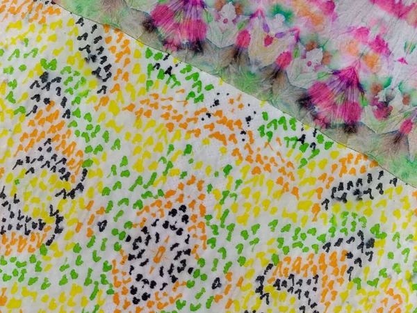 Multi Color Ethnic Linen Patch Kravata Barva Čáry Přechodu Akvarel — Stock fotografie
