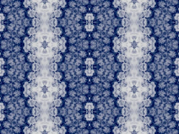 Blue Tie Dye Art Sea Indigo Brushed Paper Етнічний Орнамент — стокове фото