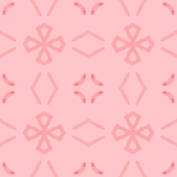 Watercolor Geometric Pattern Print Indian Seamless Flower Pink Uzbekistan Mosaic — Fotografia de Stock