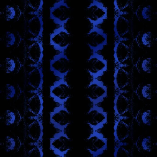 Ciemne Zabarwienie Czarny Geo Abstrakt Niebiesko Zabarwiony Wzór Niebieski Bohemian — Zdjęcie stockowe