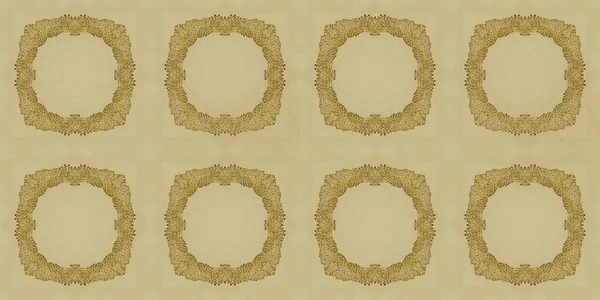 Impressão Padrão Geométrico Ornado Ornamento Otomano Castanho Textura Tan Uzbeque — Fotografia de Stock