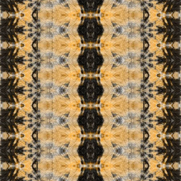ブラウンはバティックで死んだ ボヘミアン ストライプ死去 オレンジ ボホの略 幾何学的スプラッシュ 灰色の地理水彩 黄色のパターンプリント ゴールド ストローク — ストック写真