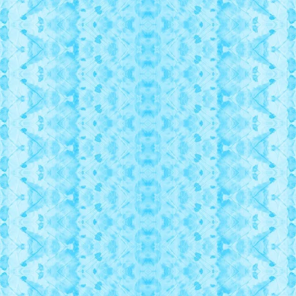 Cyan Dyed Zig Zag Sky Boho Grunge Padrão Boêmio Branco — Fotografia de Stock