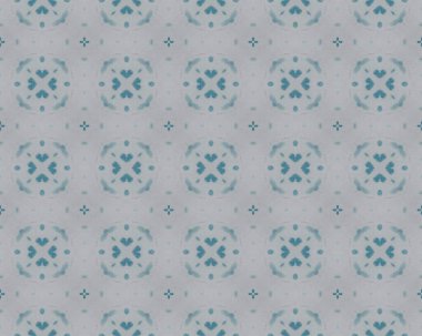 Gri suluboya Etnik İkat. Kabile Geometrik Çiçek Döşemesi. Suluboya Geometrik Batik Boho. İspanyol Süs Çiçeği. Gri çiçekli döşeme. Mavi Vintage Mozaik dokusu. Mavi Etnik Mürekkep