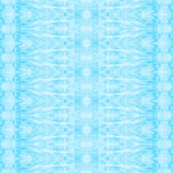 Blue Geo Zig Zag Sky Boho Tie Dye Escova Rústica — Fotografia de Stock