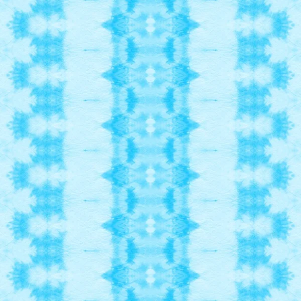 Cyan Dyed Batik Azure Boho Abstract White Tribal Print Blue — Stockfoto