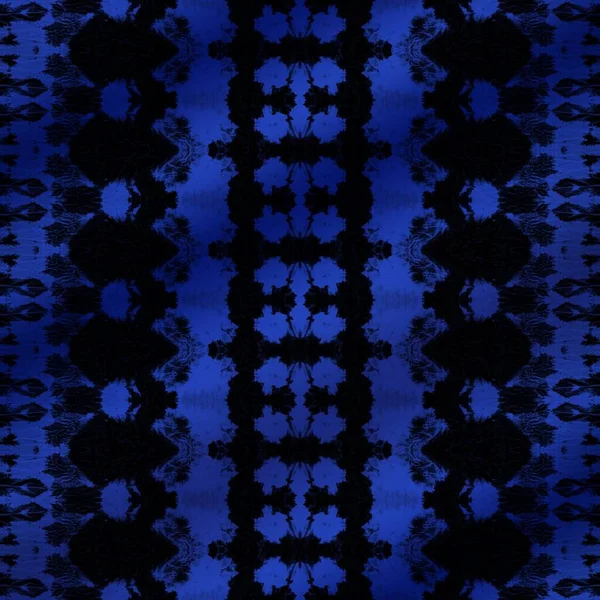 Μπλε Γεωγραφικό Μοτίβο Επιστημονικό Dyed Print Μαύρο Γεωμετρικό Ζαγκ Σκούρα — Φωτογραφία Αρχείου