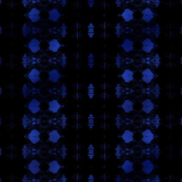 Geometrische Krawattenfarbe Zag Zig Blau Gefärbtes Textil Denim Boho Print — Stockfoto