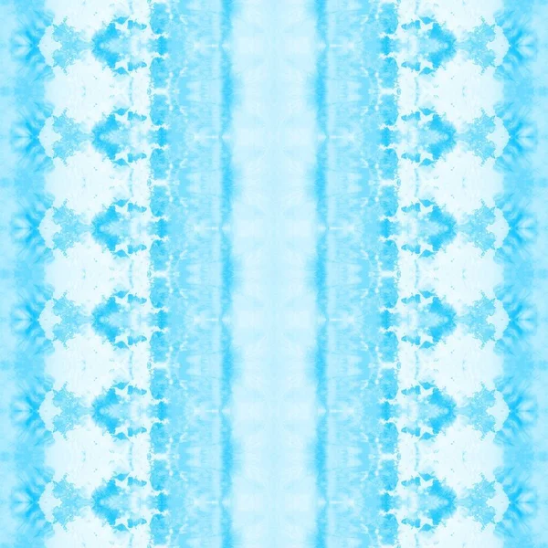 White Geometric Zig Stampa Texture Blu Tessile Sea Boho Cyan — Foto Stock
