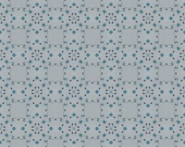 Gri Çiçek Batik Boho. Mavi Vintage Etnik Doku. Kabile Geometrik desen Ikat. Mavi Amerikan Mozaik Yazdırma. Quatrefolil Deseni 'ni süsleyin. Aquarelle Geometric Flower Tile. Mavi Etnik Kat.