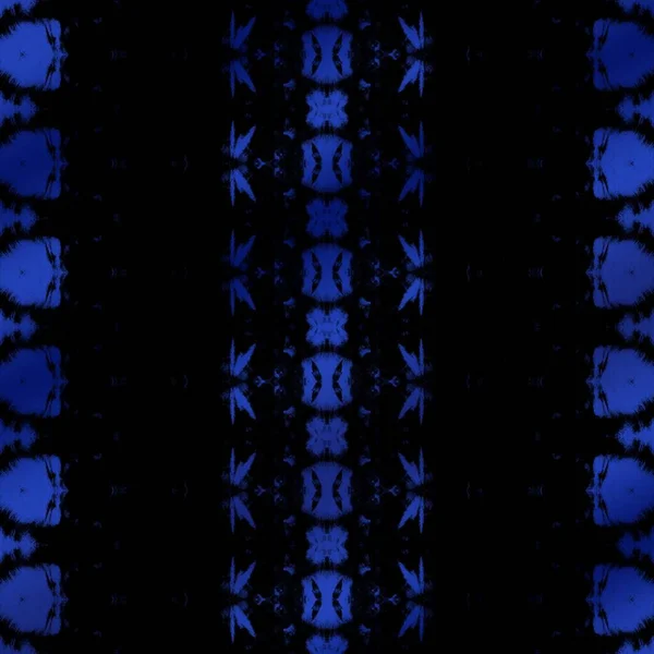 Estampado Tribal Azul Estampado Mezclilla Cepillo Teñido Oscuro Mano Armada —  Fotos de Stock