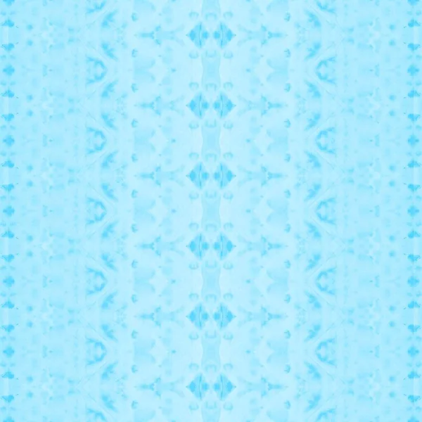 Cloud Dyed Brush Blue Boho Pattern White Ethnic Print Blue — Stockfoto