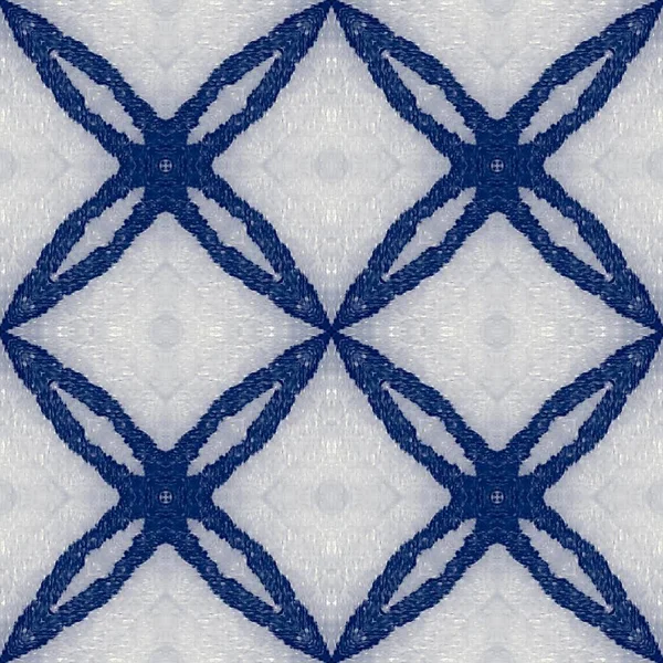 Japan Blue Quatrefoil Floor Uzbecký Bezešvý Vzor Americká Rustikální Barva — Stock fotografie