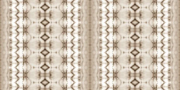 复古波希米亚喷雾 老Geo Stripe染过的纺织品 Sepia Batik 复古波希米亚纹理 米色无缝印刷 老Boho Watercolor Sepia — 图库照片
