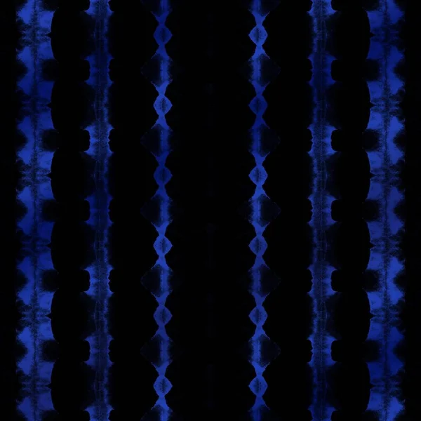 Μπλε Γραβάτα Dye Zig Βοημίας Μοτίβο Zag Zig Μαύρη Βούρτσα — Φωτογραφία Αρχείου