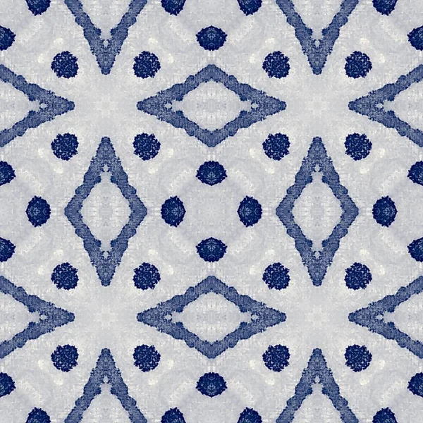 Japan Blue Batik Floor Spanska Sömlös Batik Bohemiskt Rustikt Tryck — Stockfoto