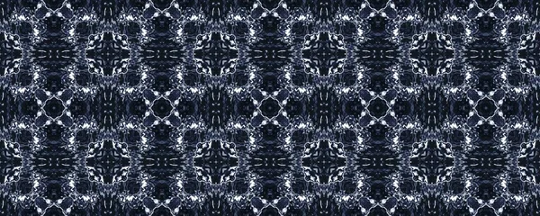 Abstrakte Geometrische Blumenfliese Blaue Türkische Endlos Batik Blue Floral Print — Stockfoto