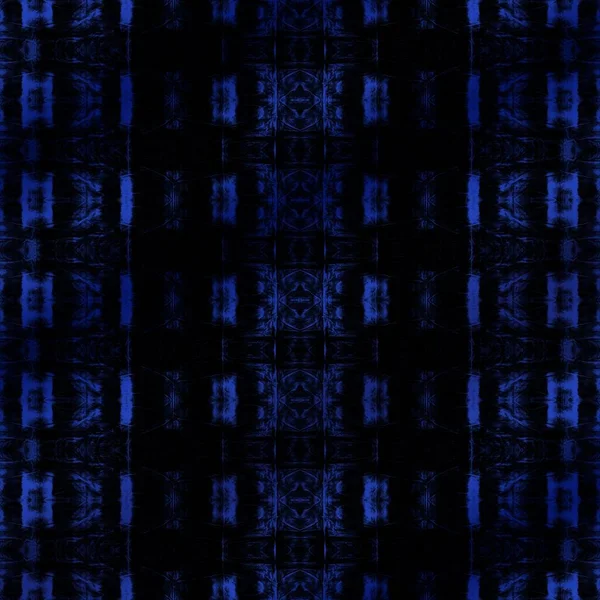 Blue Tribal Print Black Geo Zig Zag Blue Pattern Paint — Stock fotografie