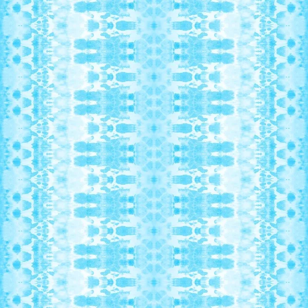 Vit Geometrisk Zig Blå Rustik Borste Sea Dyed Print Blue — Stockfoto