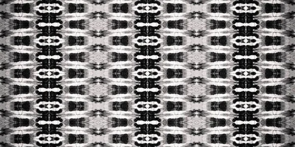 Graues Boho Muster Grey Tribal Print Schwarz Gefärbte Textur Weiß — Stockfoto