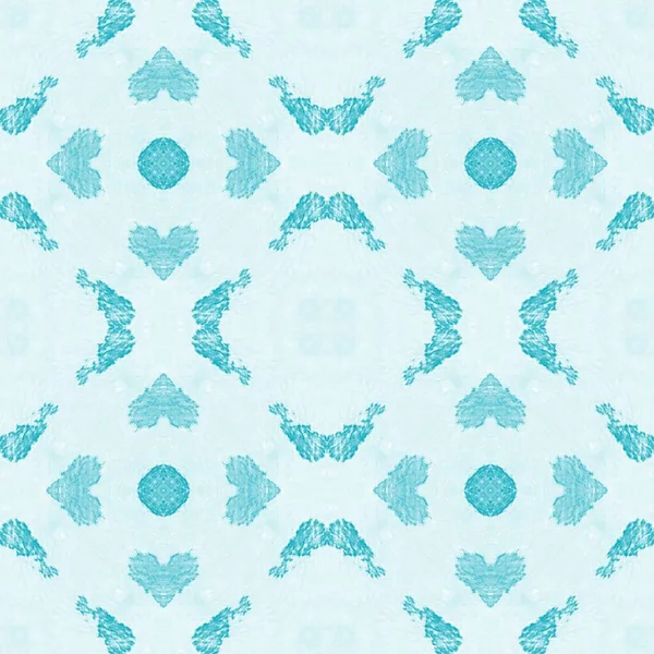 Pakistan Blue Ornament Ink Soft Seamless Design Moroccan Mosaic Print — Stock Photo, Image