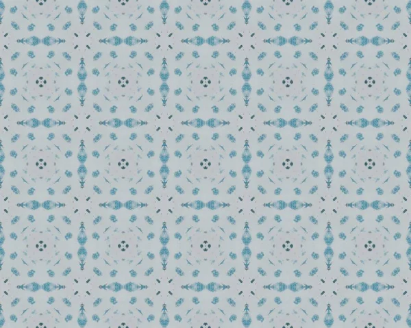 Szare Pakistańskie Gwiazdy Płytka Aquarelle Geometric Pattern Niebieski Turecki Wzór — Zdjęcie stockowe