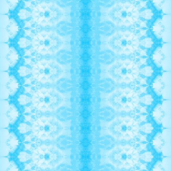 Sea Boho Tie Dye Blue Repeat Print Cloud Geo Zigzag — стоковое фото