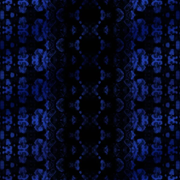 Modrá Barva Akvarelu Blue Boho Textile Modrý Geometrický Zig Český — Stock fotografie