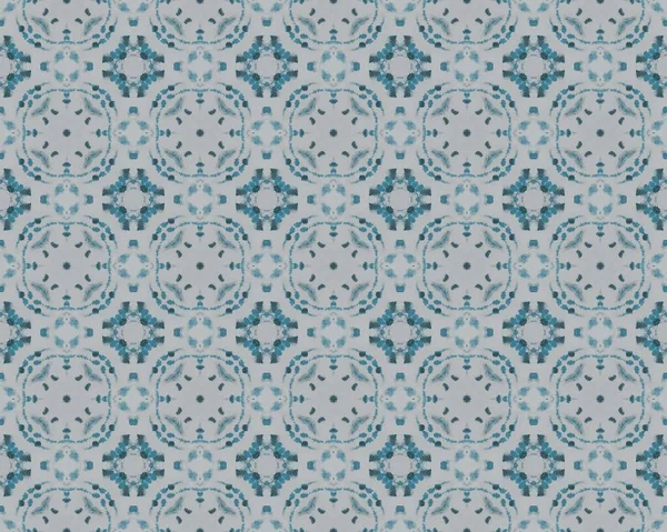 Szara Marokańska Farba Mozaikowa Szara Etniczna Podłoga Batika Niebieski Maroko — Zdjęcie stockowe