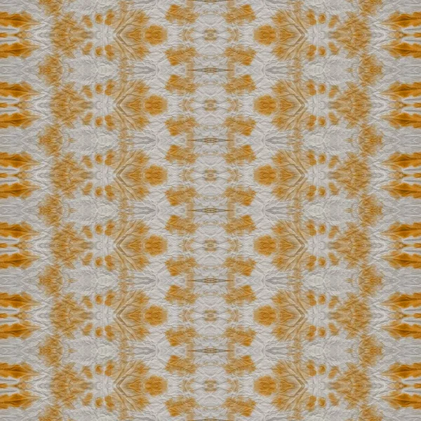 Kabile Baskısı Turuncu Fırça Boyalı Geometrik Tekstil Kahverengi Boya Felci — Stok fotoğraf