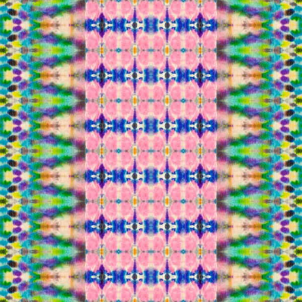 Geometric Spray Tribal Batik Dyed Stroke Boho Brush Multicolor Geo — 图库照片