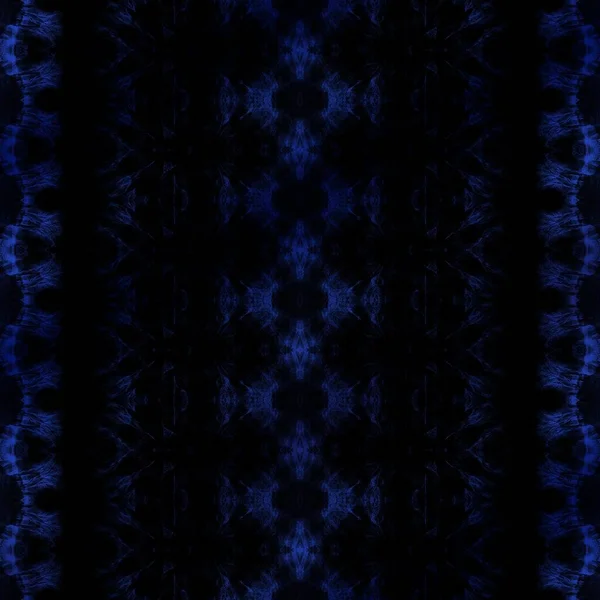 Bohemian Texture Zig Zig Navy Boho Print Blue Geo Aquarell — Stockfoto
