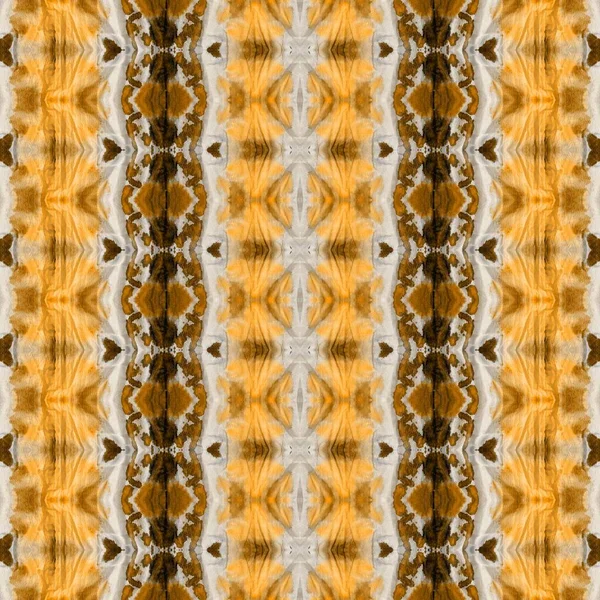 Orange Seamless Batik Brown Boho Watercolor Geo Geometric Pattern Brown — Stock Photo, Image