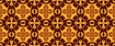 Sarı İspanyol Sonsuz Batik. Morocco Mozaik Boho. Asit Etnik Çiçek Döşemesi. Pakistan Geometrik Döşemesi. Clay Western Süsleme Şablonu. Hareket Geometrik Batik Mürekkebi. Kahverengi Çiçekli Boho