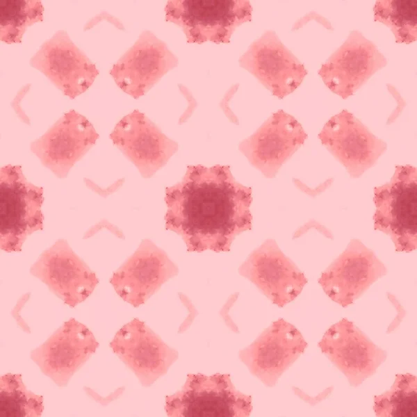 Aquarelle Geometric Batik Tile Турецька Геометрія Батіка Рожевий Американський Хрест — стокове фото